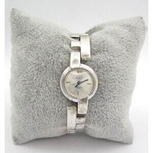 Women Anne Klein 925 Sterling Silver Swiss Quartz  Analog 19mm Round Watch(G592)